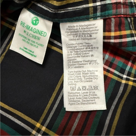 J.Crew Plaid Flex Washed Slim Untucked Shirt Large Black and Red Plaid - Picture 3 of 6